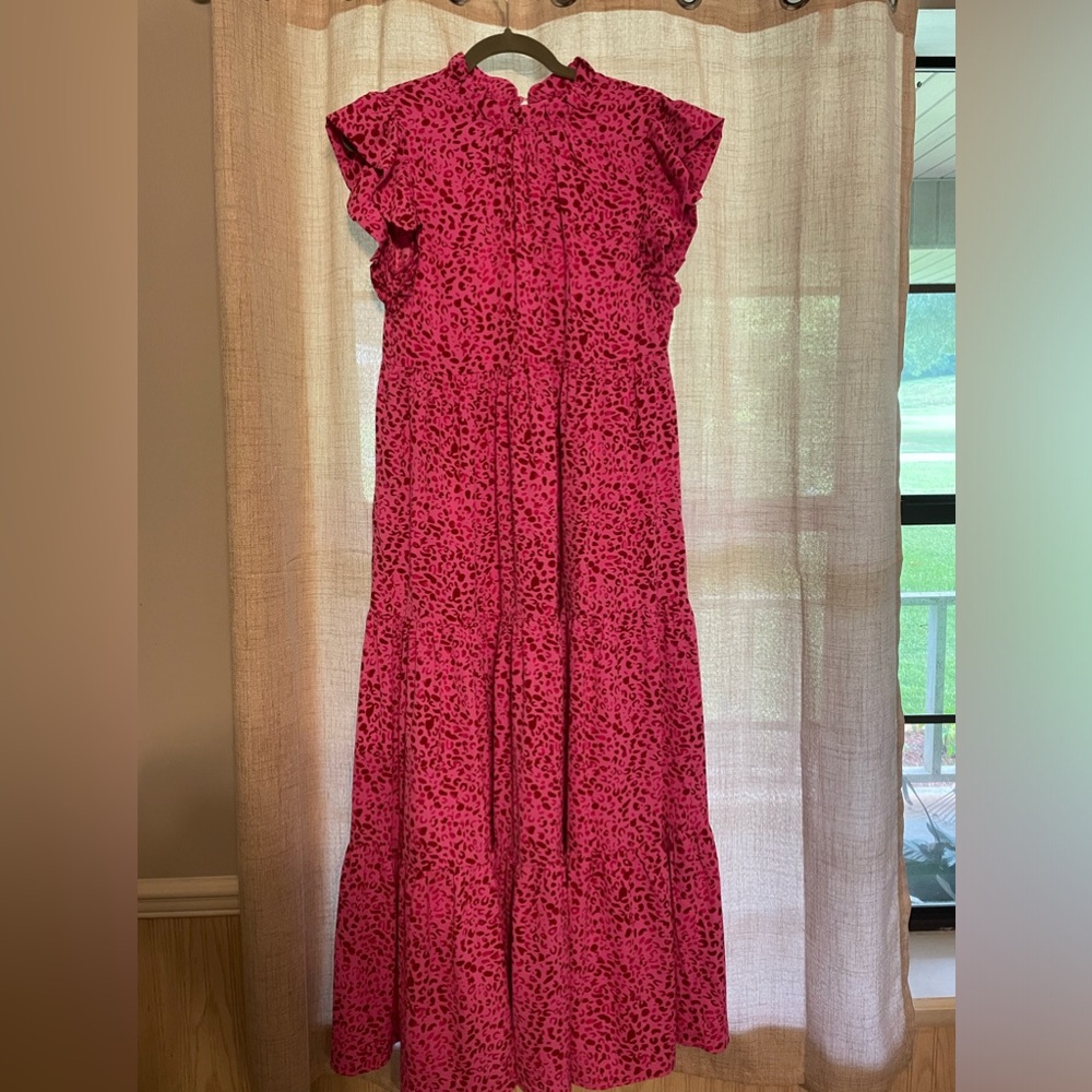 Womens large pink leopard print dress